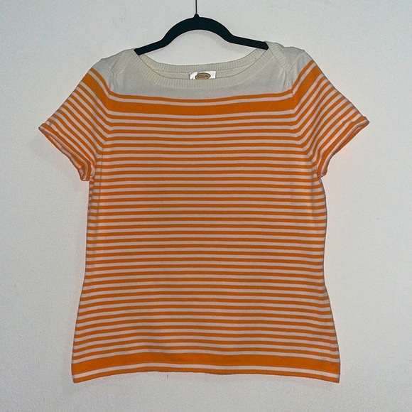Talbots Striped Short Sleeve Sweater - Picture 3 of 7